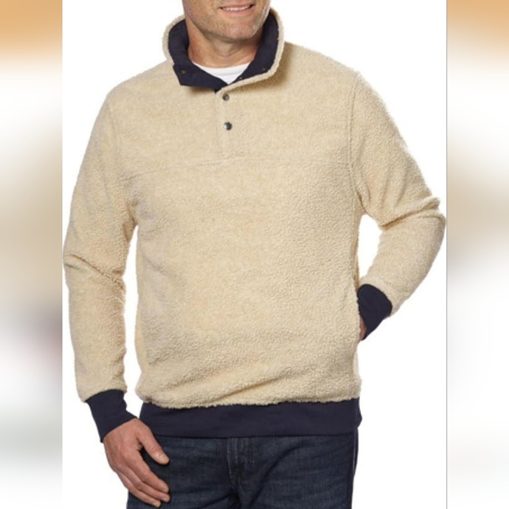 Jachs Cabin Sherpa Fleece Mock Neck Pullover Jacket